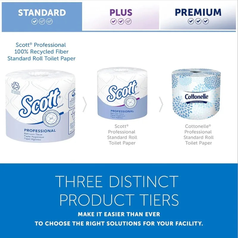 100% Recycled Fiber Bulk Toilet Paper 2-Ply White 80 Rolls Individually Wrapped 473 Sheets Per Roll
