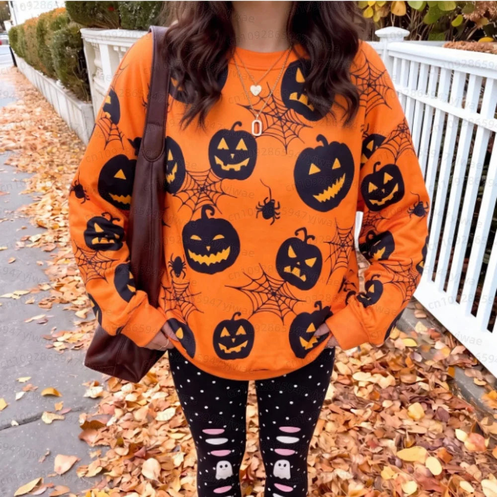26 Women Winterhalloween Pumpkin Head Bat Funny Hoodie Men Women O Neck 3d Printed Long Sleeve Pullover Sweatshirt Kid Adult Clo