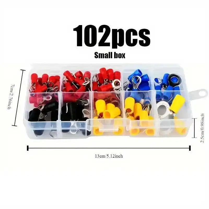 105PCS Ratchet Crimping Pliers Set, Insulated Round Wire Terminals, Electrical Wire Crimping Tool Kit