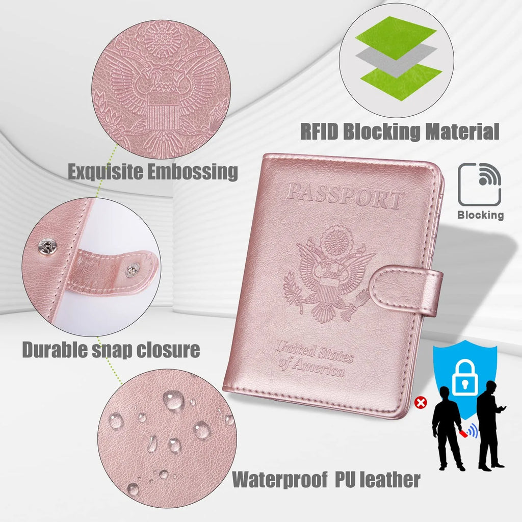 Passport Holder Cover Case RFID Blocking Travel Wallets Card Case for Women Men