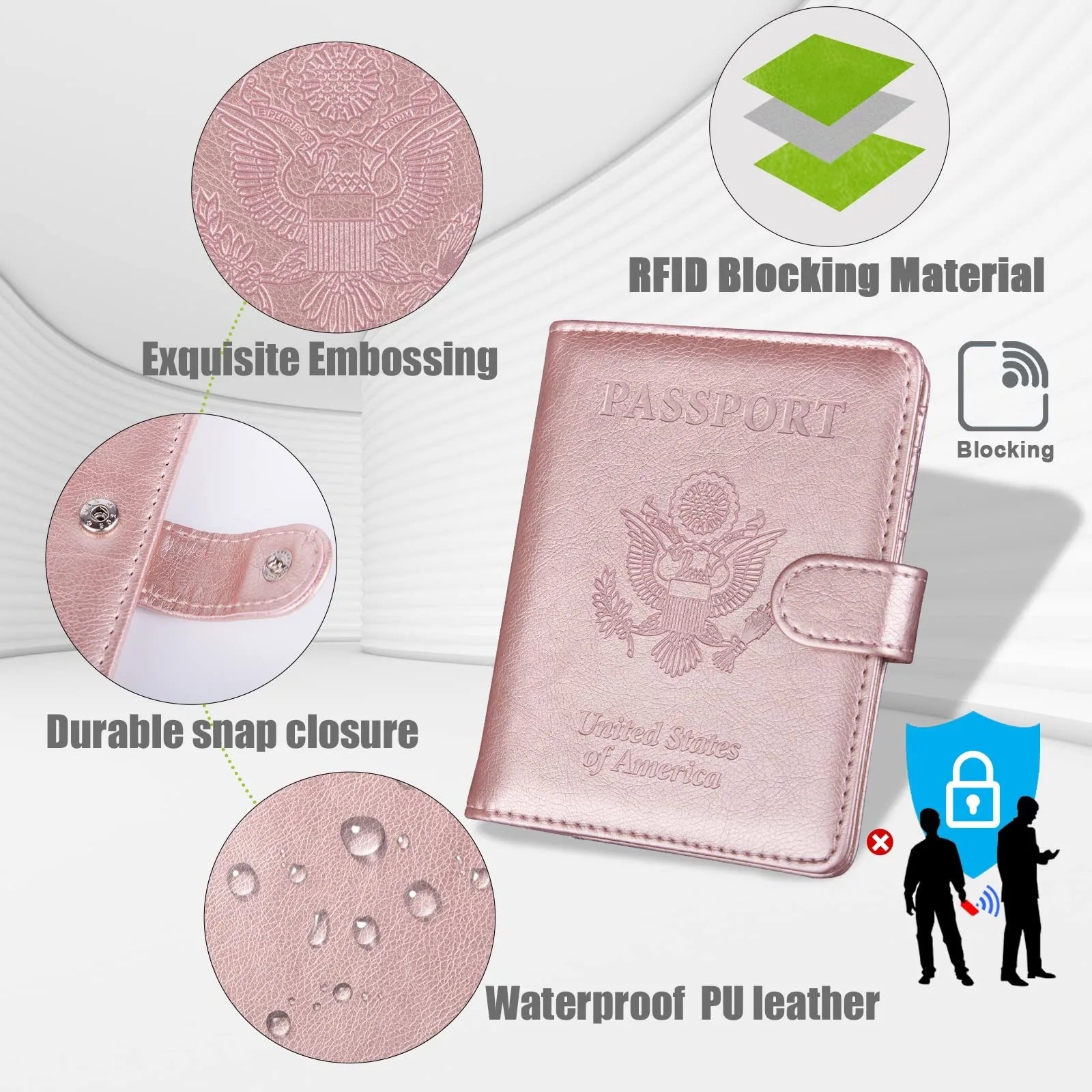 Passport Holder Cover Case RFID Blocking Travel Wallets Card Case for Women Men