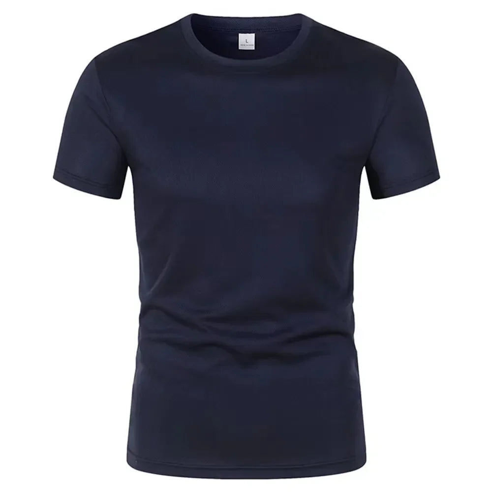2026 New Running T-shirt Men's Summer Fashion Round Neck Comfortable Breathable Short Sleeve Fitness Exercise Speed Drying Top