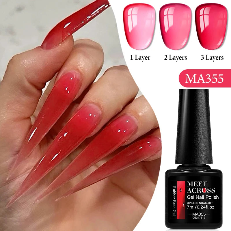 7ml Nude Rubber Base Gel, 68 Colors, DIY Nail Art Supplies Gel for Nails Design, UV LED Soak Off, Easy to Apply, Long Lasting