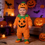 Baby Girls Boys Children Jumpsuit Halloween Pumpkin Costume Toddler Sleeveless Jumpsuit Newborn Autumn Winter Clothes
