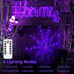 Giant Luminous LED Spider Web String Lights with Plush Spider, Creepy and Spooky Window Haunted Halloween Decorations