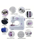 505A Sewing Machine 12 Stitch Patterns 2-Speed Control Built-in LED Light with Foot Pedal for Home DIY Beginners Crafts