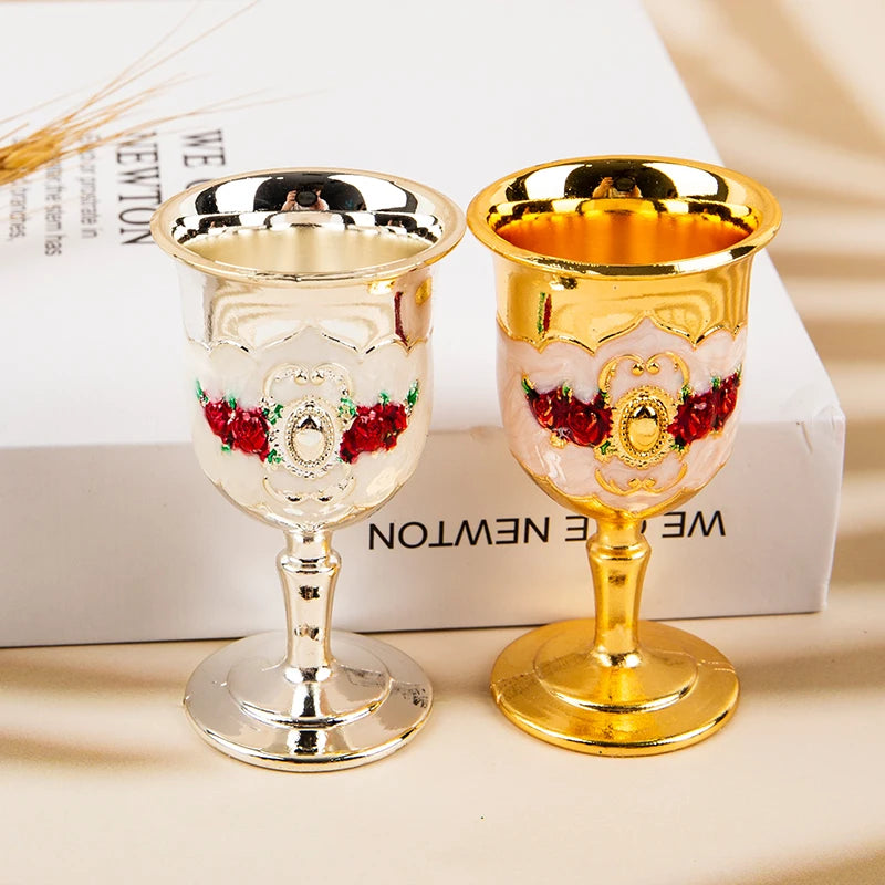 1pcs Wine Cup 30ML Wine Glasses Champagne Glasses Beverage Goblet Cocktail Cup Gold Vintage