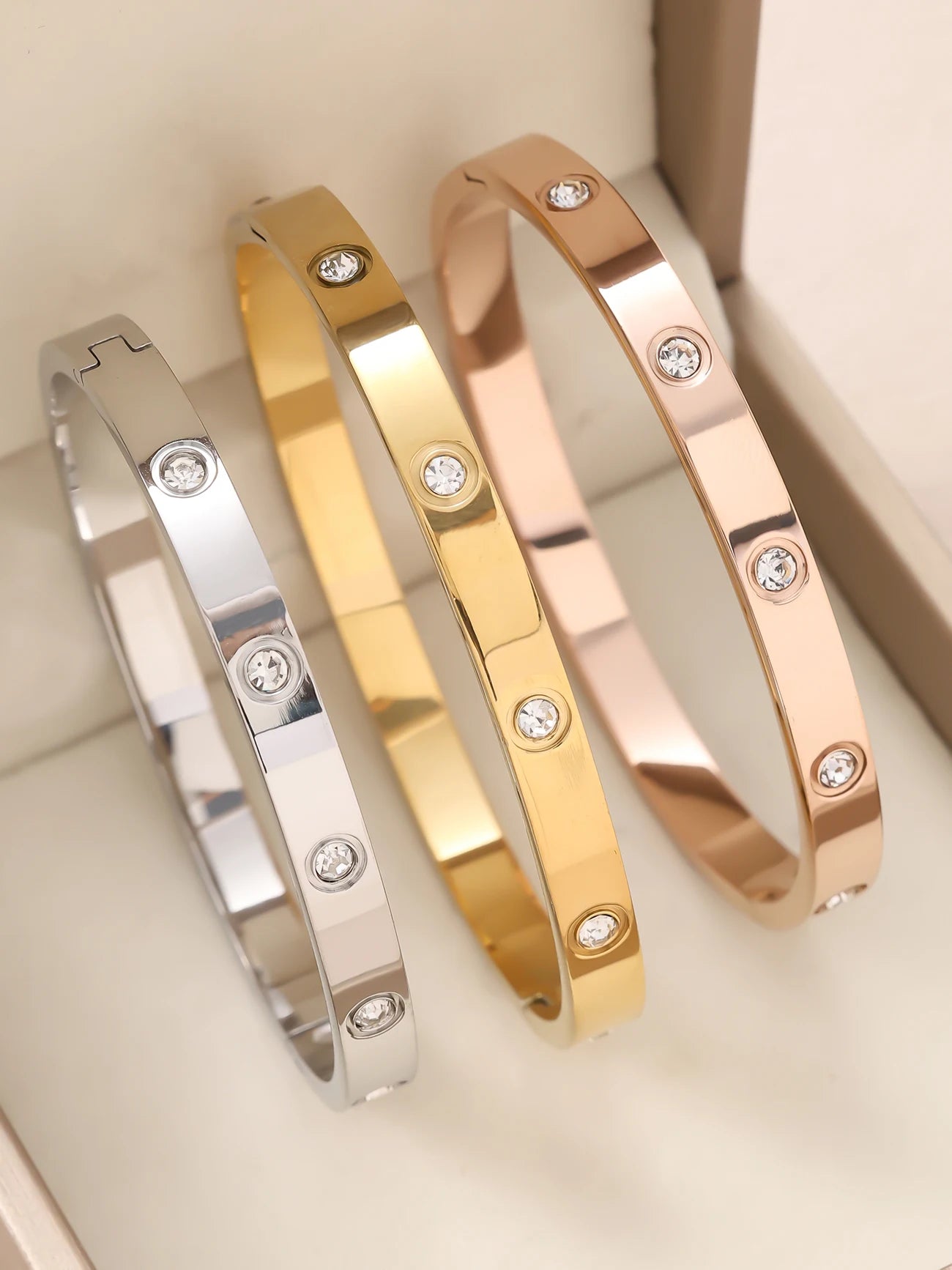 1pieces/set women's wedding jewelry party holiday Valentine's Day gift stainless steel bracelet plated with 18K gold bracelet