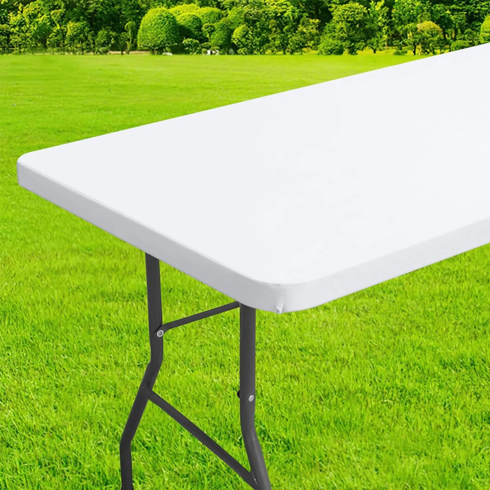 Stretch Tablecloth Cover Washable Polyester Elastic Tablecloth Fits Table Protector Picnic Outdoor Party Wedding Table cloth