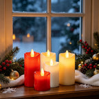 3pcs LED Flameless Candles Set, LED Plastic Flickering Candle Light for Halloween, Chriatmas, Thankagiving, Wedding, Party Decor