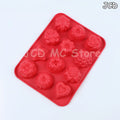 12-Cavity Silicone Flower Molds Non-Stick Jello Mold Baking Pans Ice Cube Trays for Kitchen Making Candy Chocolate Muffin Jelly