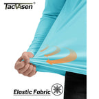 TACVASEN UPF50+ UV Protection T-Shirt Mens Lightweight Long Sleeve Quick Dry Fishing Shirt Outdoor Hiking Workout Rash Guards