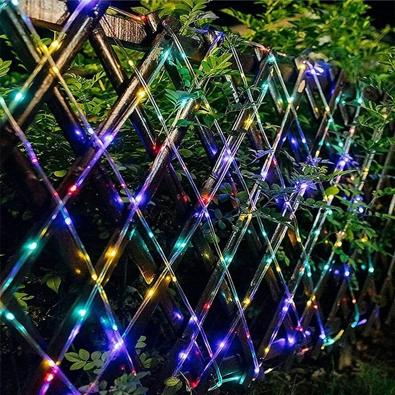 LED Solar Rope Tube Strip Light Outdoor Waterproof Fairy Light Strings Christmas Decor for Garden Lawn Tree Yard Fence Pathway