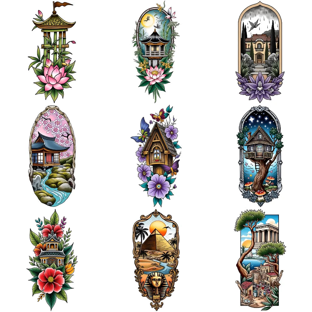 Tattoo Stickers English Word Waterproof Long Lasting Realistic Transfer Temporary Black Letters Feather Body Art For Men Women