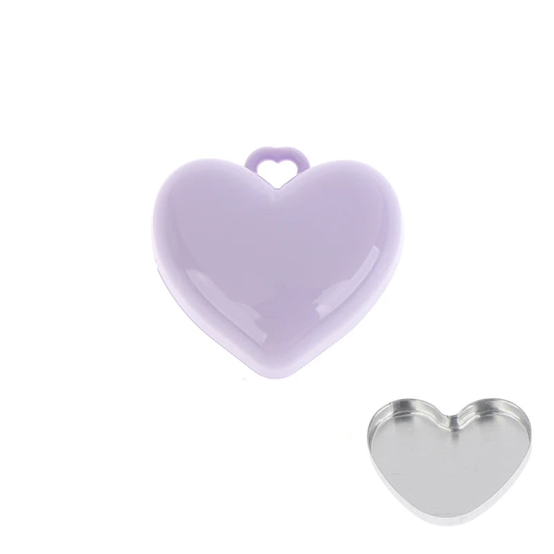 1Pcs Heart Shape Blush Empty Compact with Mirror, Keychain DIY Refillable Powder Case for Makeup