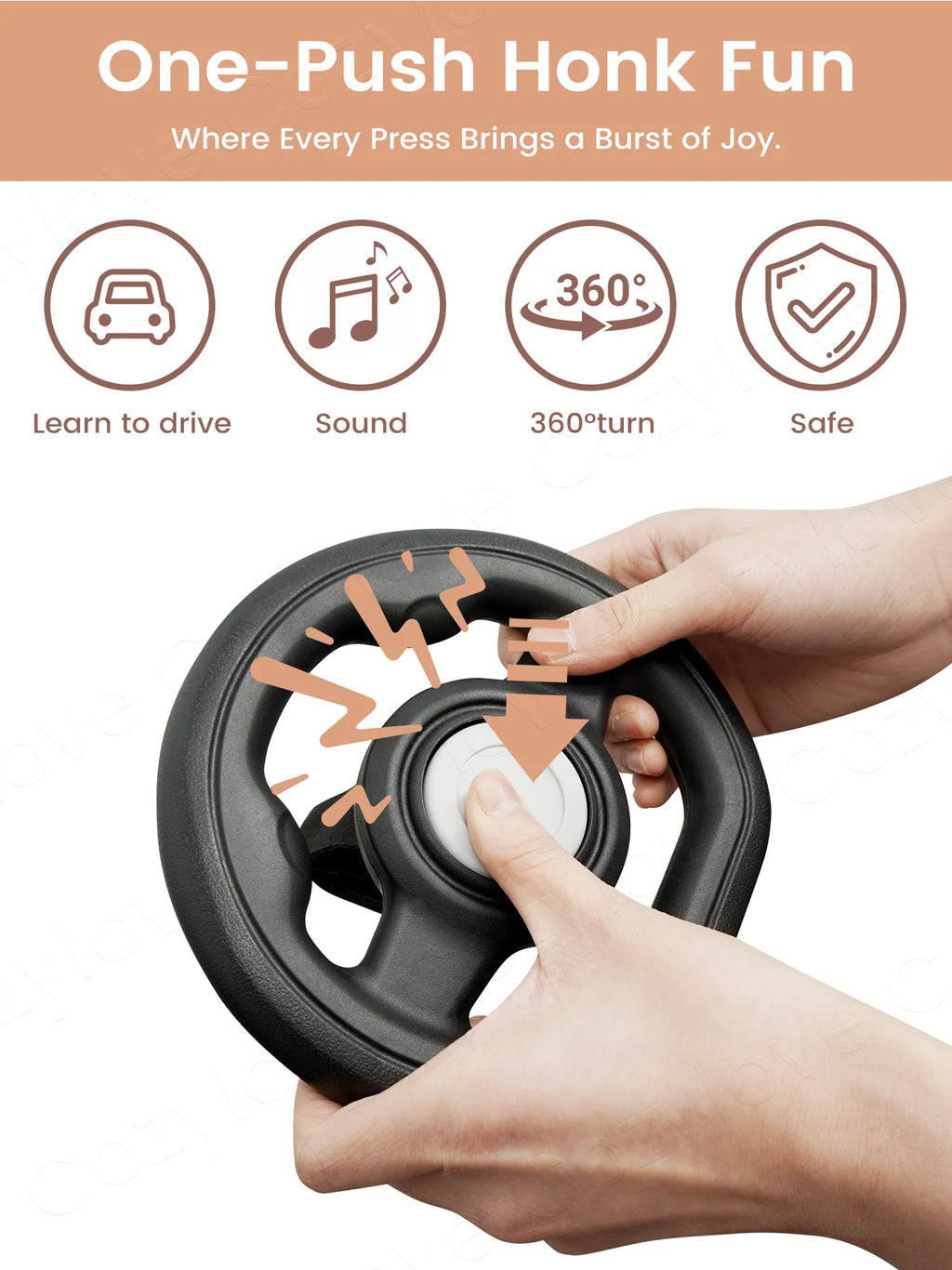 Stroller Steering Wheel Attachment | Stable Handlebars for Baby Strollers, Easy Grip for Toddlers