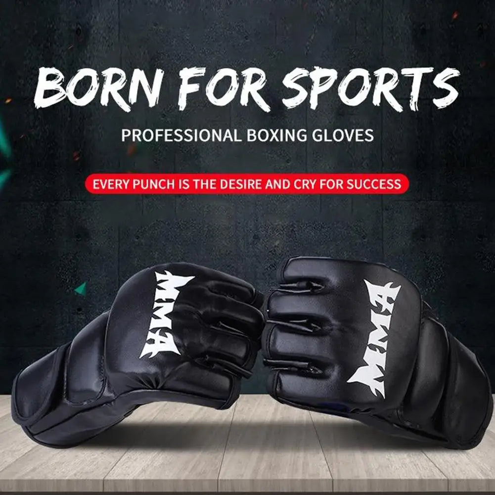 Child Thick Boxing Gloves MMA Gloves Half Finger Punching Bag Kickboxing Muay Thai Mitts Professional Boxing Training Equipment