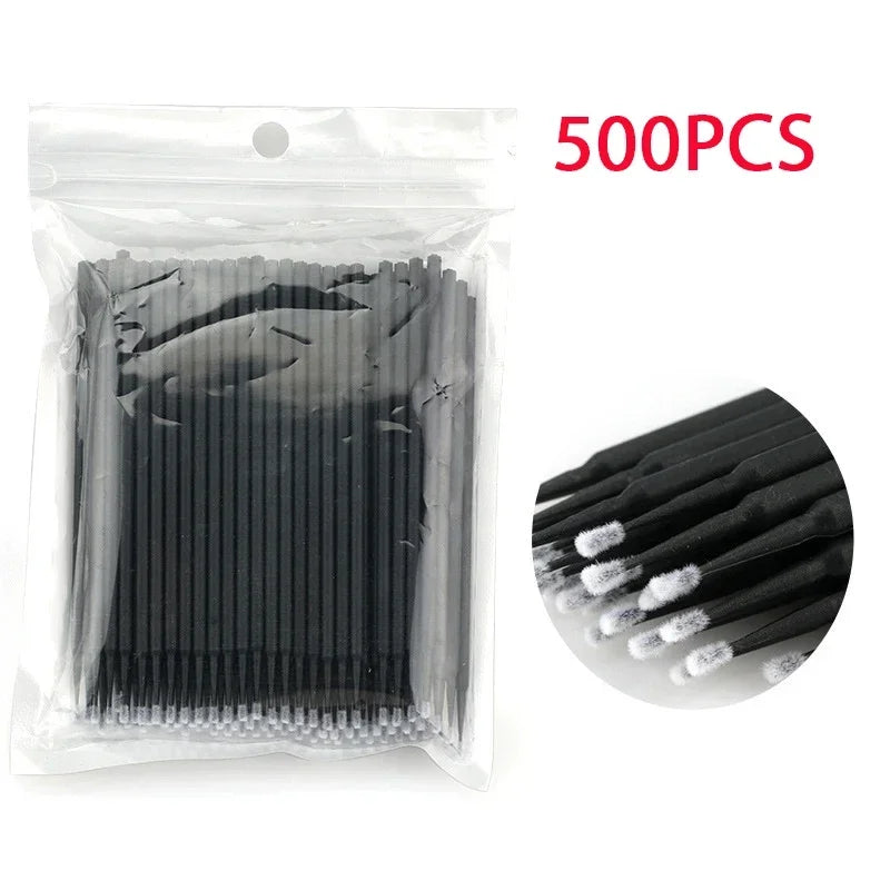 500/1000PCS  Eyelash Brushes Cotton Swab Micro Individual Eyelashes Microbrush Removing Cleaning Lash Extensions Accessori