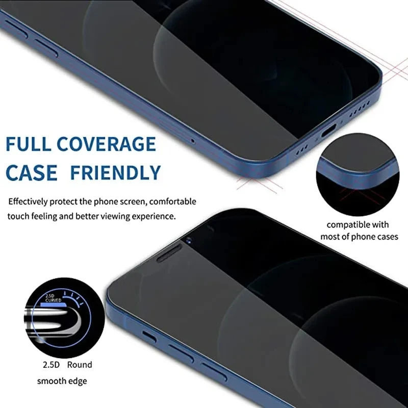 1-5Pcs Privacy Screen Protector for iPhone 14 13 11 12 Pro Max Mini 7 8 Plus Anti-spy Protective Glass for iPhone 15 X XR XS MAX