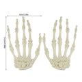 1 Pairs Halloween Skull Hand Plastic Fake Skeleton Bone Horror Props For Halloween Birthday Party Home Haunted House Decoration