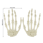 1 Pairs Halloween Skull Hand Plastic Fake Skeleton Bone Horror Props For Halloween Birthday Party Home Haunted House Decoration