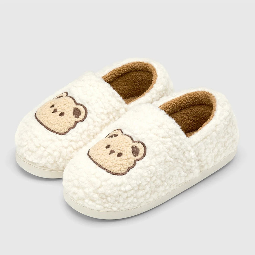 Big Size 48 49 Men Home Slippers Winter Warm Plush Slides Couples Indoor Flats Anti-slip Bedroom Shoes Women Autumn Furry Slides