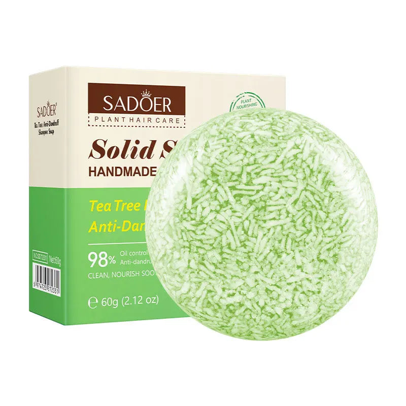 Tea Tree Essential Oil Shampoo Soap for Deep Cleaning and Hair Care Silicone Free and Residue Free Handmade Essential Oil Soap