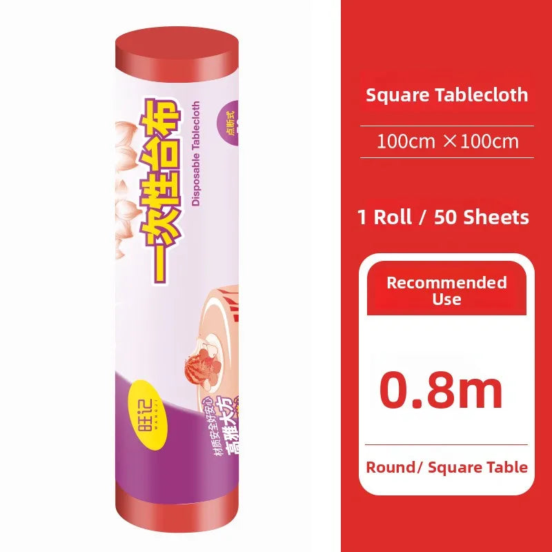 Disposable Plastic Tablecloth Thiened Waterproof Transparent Small Dining Cloth Home Use round Rectangle Square Tablecloth