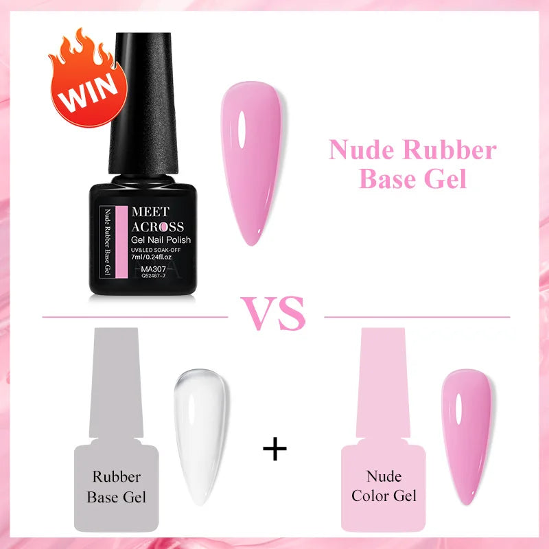 7ml Nude Rubber Base Gel, 68 Colors, DIY Nail Art Supplies Gel for Nails Design, UV LED Soak Off, Easy to Apply, Long Lasting