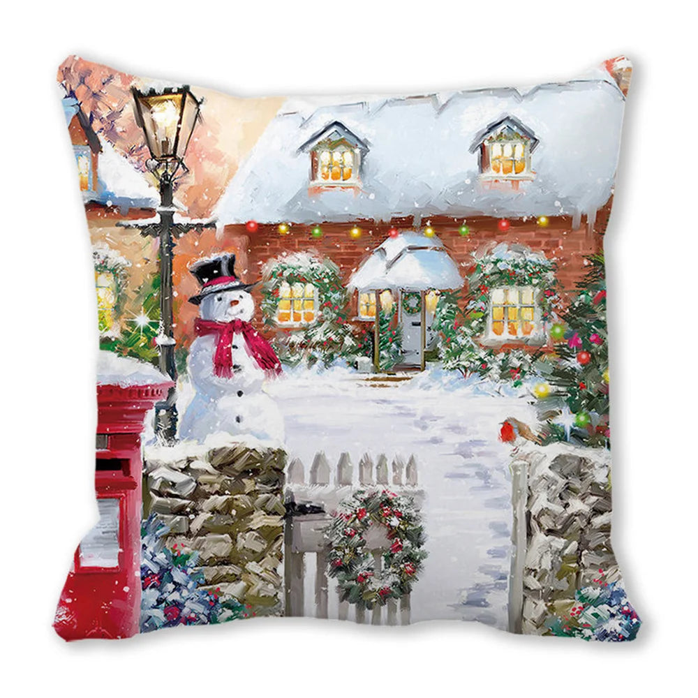45CM Merry Christmas Cushion Cover Pillowcase 2023 Christmas Decorations for Home Ornament Happy New Year Christmas Decor 2022