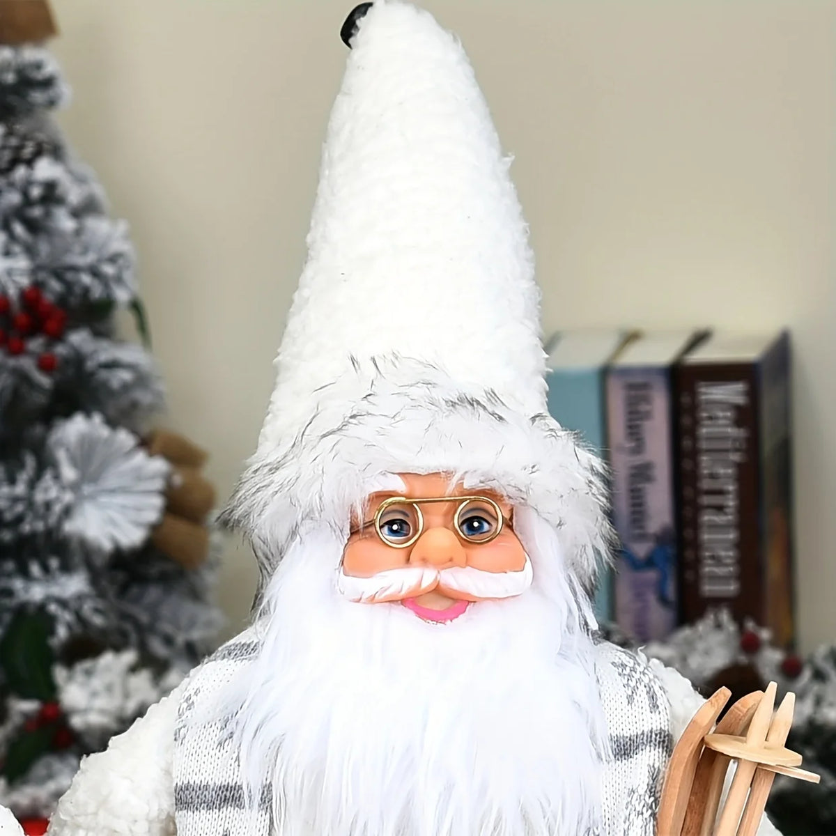 Blue and white Santa Claus, Christmas gifts New Year gifts Birthday gifts, home furnishings, window decorations