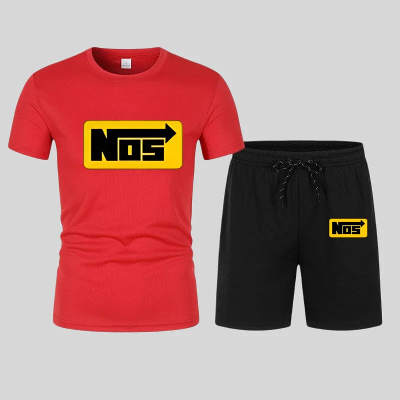 Comfortable and breathable men's summer fashion trend casual sports two-piece set in 2026 short-sleeved T-shirt + shorts set