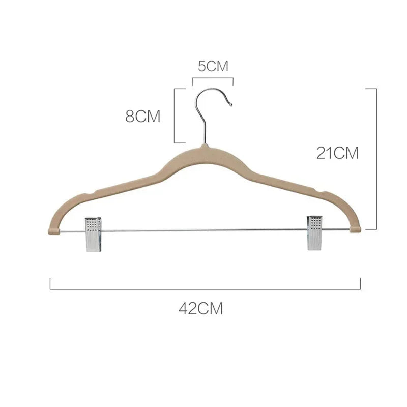 5 Pcs Multifunction Velvet Clothes Hangers with Clips Non-Slip Garment Suit Organizer for Closet Laundry Wardrobe Drying Rack