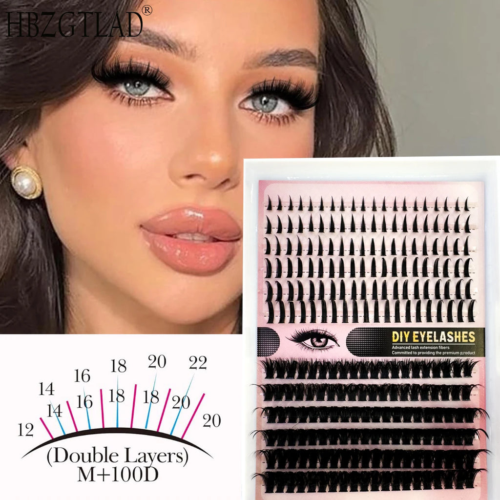 Eyelash Clusters 80D/100D+Fairy Hair Lashes DIY Spiky Lash Extension Mega Cluster Eyelash Extensions Mink Strips Lashes Thick