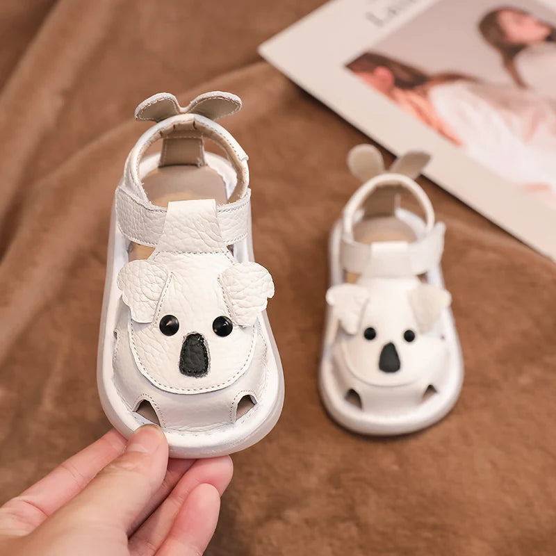 Summer Baby Girls Boys Sandals Soft Sole Anti Slip Infant Toddler Shoes Cartoon Kids Genuine Leather Shoes Child Beach Sandals