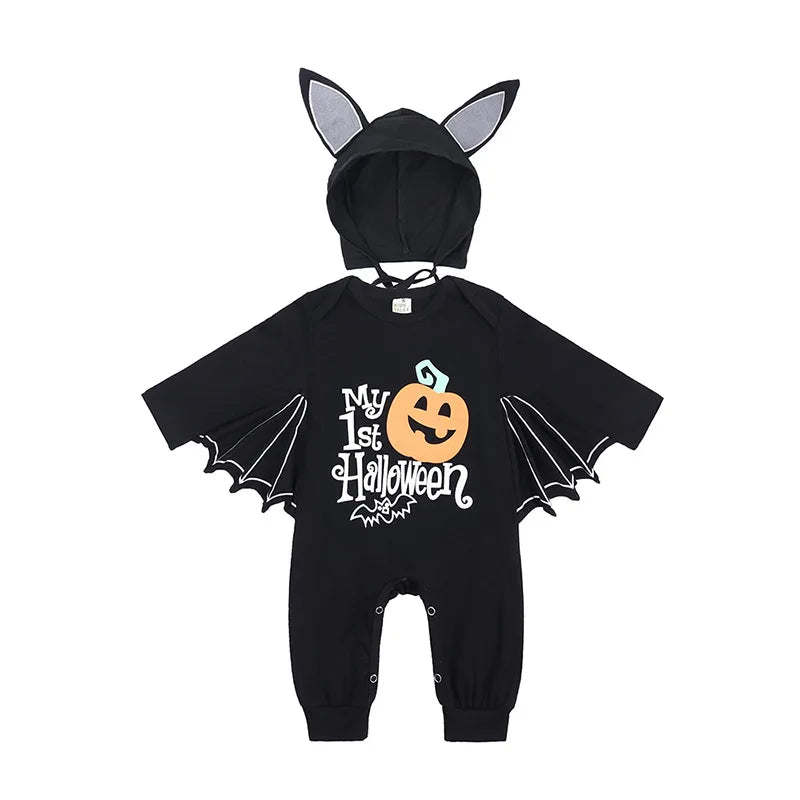 0-24Months Baby Boys Jumpsuits Halloween Costumes Children Halloween Cosplay Party Boy Clothes Long-sleeved Hoodie