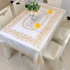 PVC Rectangular Dining-Table Tablecloth Oil Resistant Tabletop Protective Cloth Household Plastic High-end Lace Table Covers Mat