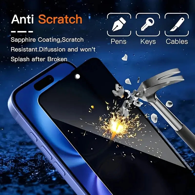 5Pcs Privacy Screen Protector for IPhone 15 16 14 13 12 11 17 Pro Max Mini Anti-spy Glass for IPhone17Air XR X XS 15 16 Plus SE