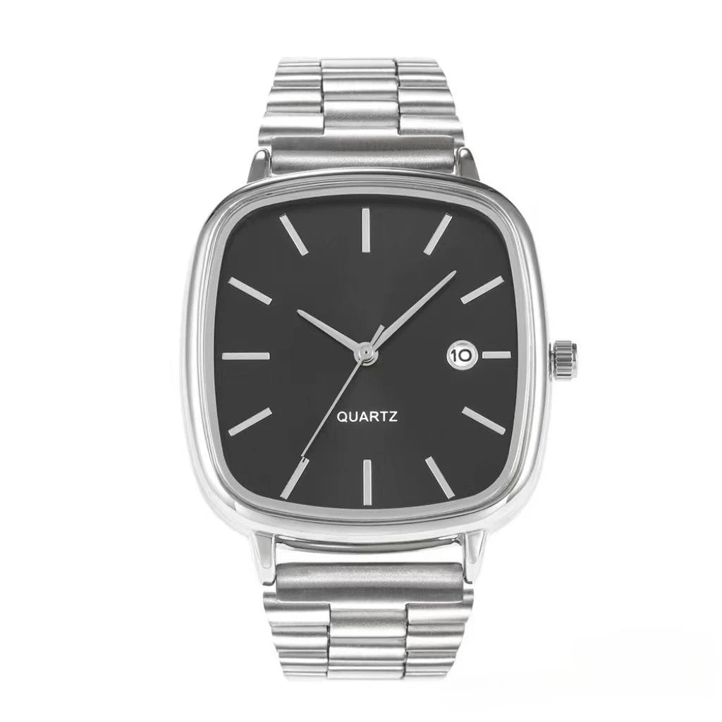 Fashion Brand Men Watch Steel Strap Business Calendar Quartz Watches Luxury Wristwatches Gift Dropshipping Big Dial Clock