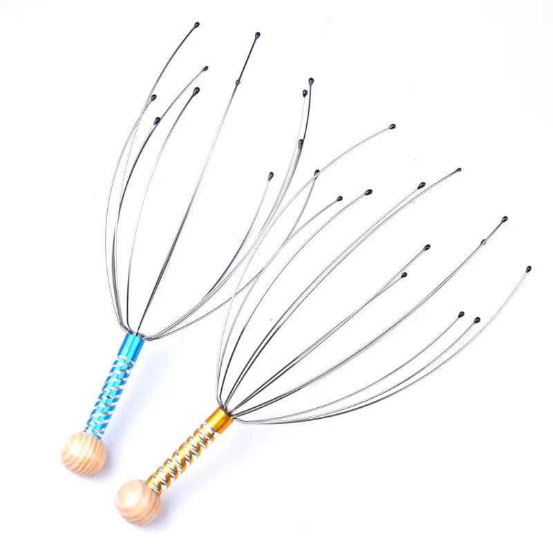 Body Head Massage Device Relaxation Octopus Scalp Massager Instrument Scratcher Relieves Tension Health Care Tools Random