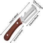 2-in-1 Fruit Potato Peeler with Bottle Opener Stainless Steel Vegetable Peeler with Wooden Handle Kitchen Peeling Tool