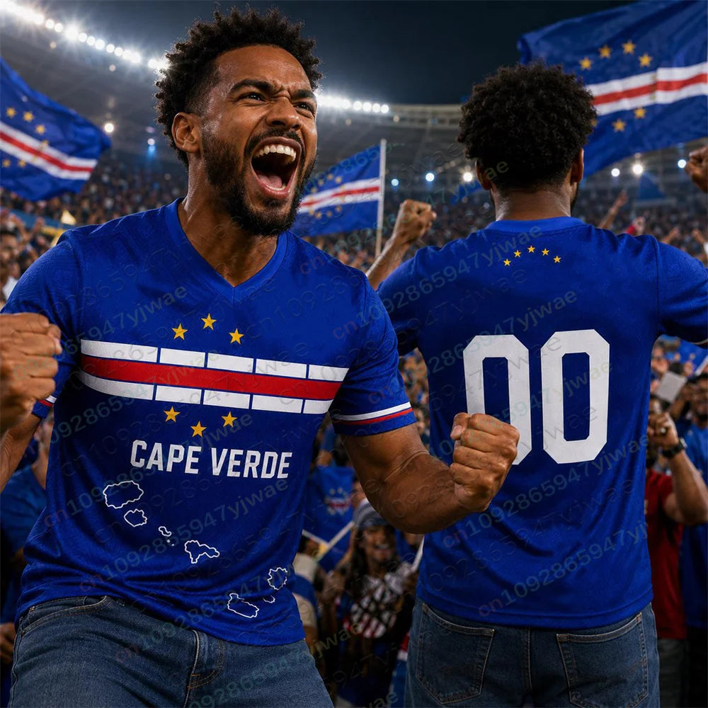 Cabo Verde No.1 goalkeeper Football Jersey Soccer Shirt Top Loose Breathable Speed Drying Sportswear Top Men Women T-Shirt