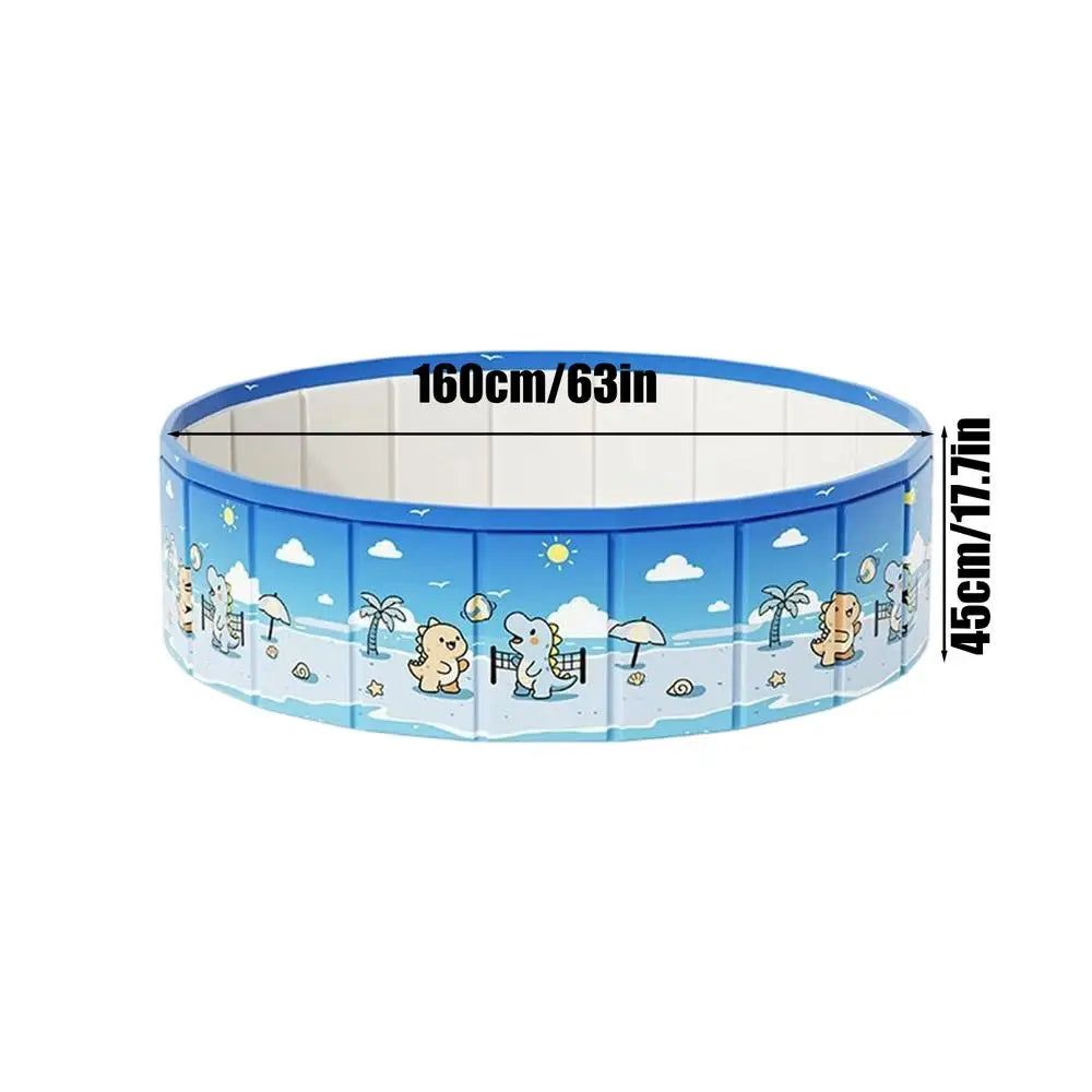 90/120/160cm Foldable Non-Slip Swimming Pool With Drain Hose Foldable Pool Outdoor Bath Tub Non-Slip Kid Pool Kiddie Water Pool