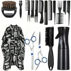 WANMEI Salon Barber Cloak Set Barber Stylist Cloak with Adjustable Buckle Neck Dust Removal Brush and Comb Barber Shop Tool