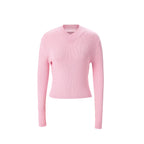 AP 2025SS Women Floral Satin Slip Dress Light Pink Knitting V-neck Sweater Elegant Lady Skirt