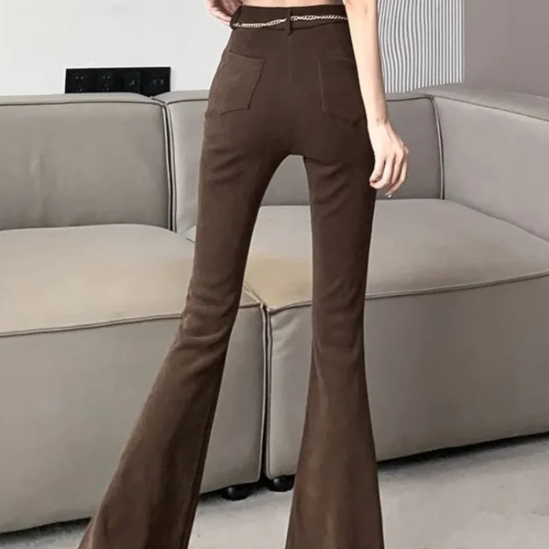 Pants for Women Fluid Woman Trousers High Waist Autumn Winter Trends 2025 Chic and Elegant New In Xxl Vintage G Harajuku Slacks