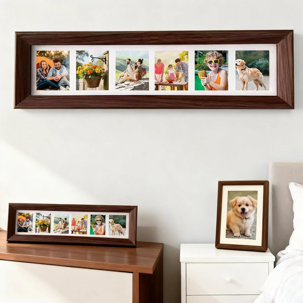3-inch Frame With 6 Frames Rectangular Photo Frame Home Decoration Ornament Five Individual Picture Slots Anniversary Gift