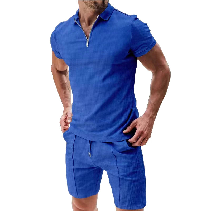 2024 new men's sportswear short sleeved T-shirt and sports shorts summer casual jogging pants set men's two-piece set