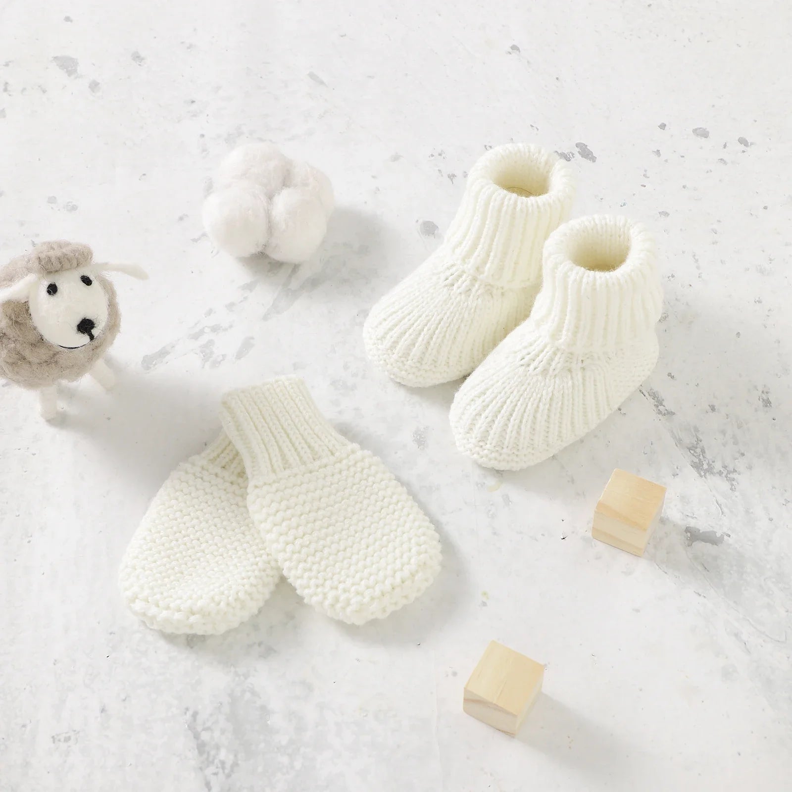 Newborn Baby Clothes Set Knitted Infant Girl Boy Romper +Hat +Gloves +Shoes Fall 4PC Long Sleeve Jumpsuit Outfits +Mitten +Boots
