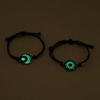 Romantic Luminous Sun Moon Couple Bracelets for Women Men Handmade Braided Rope Matching Bracelet Charms Lover  Jewelry Gifts